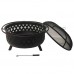 92cm Outdoor Fire Pit Garden BBQ Fireplace Heater Brazier with Rain Cover 